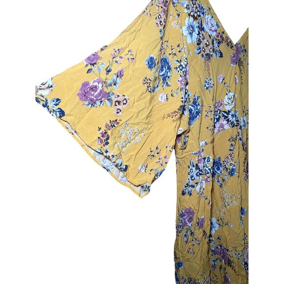 Torrid Yellow Floral Dress - Adjustable Drawstring Tie - Picture 4 of 9